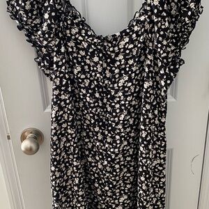 No Boundaries Black and White Floral Maxi Dress